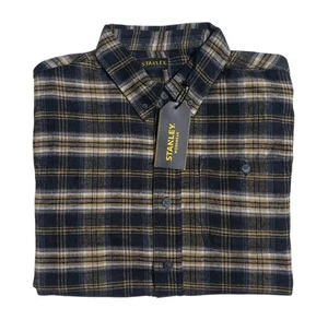 Stanley Workwear schweres Flanellhemd für Herren schwarz/braun kariert Large neu mit Etikett - Bild 1 von 6