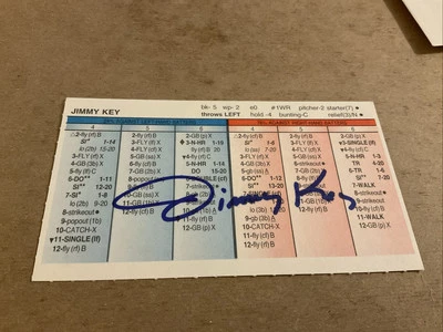 Tarjeta firmada STRAT-O-MATIC Jimmy Key 1998 Baltimore Foto 1 de 2