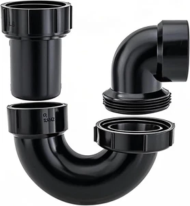 ABS Ajustable P Trap1 1/2 Pulgada para RV Drenaje Baño Cocina Fregadero Tubo de Drenaje Tu - Imagen 1 de 12