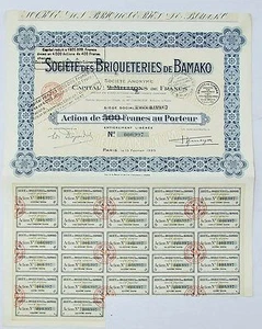 Soudan Français (Mali Actuel) - Bamako - Ste des Briqueteries de Bamako de 1936 - Bild 1 von 1