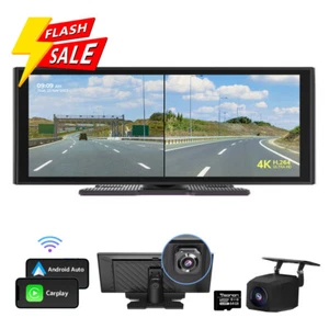 10.2" 4K Portable Car Stereo Radio Wireless CarPlay Android Auto IPS TouchScreen - Picture 1 of 17