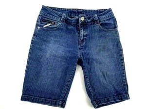 Hannah Montana Girls Bermuda Ramie-Cotton-Spandex Blue Denim Jean Shorts 16 - Picture 1 of 12
