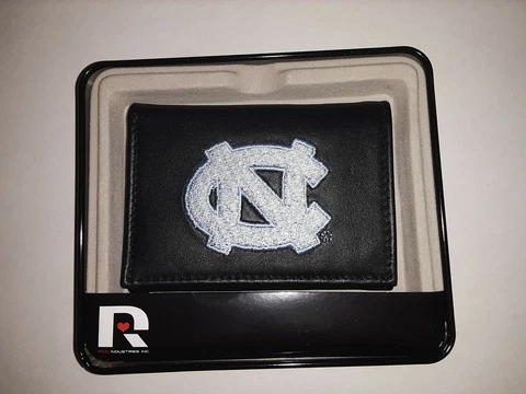 North Carolina Tar Heels  NCAA Embroidered  Leather Tri-fold Wallet Cover