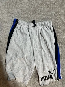 PUMA Boy’s Size XL Gray Logo Shorts EUC - Picture 1 of 3