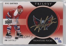 2013-14 Upper Deck Trilogy Signature Pucks Mike Gartner #SP-MG Auto HOF