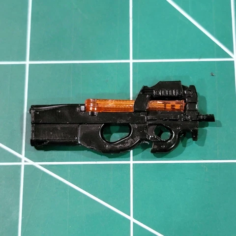 Custom Arsenal P90 resin black cast 1:12  clear orange magazine Cover