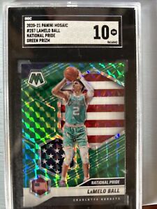 2020 PANINI MOSAIC LAMELO BALL NAT. PRIDE GREEN REACTIVE SSP PRIZM ROOKIE SGC 10