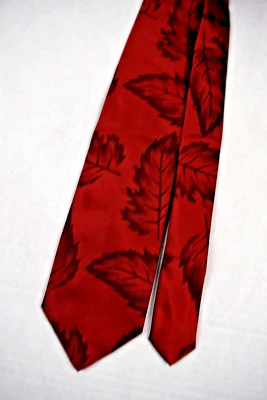 Corbata de Colección Años 90 Fendi Contorno Hojas de Otoño en Seda Naranja Quemado 54" X 3" Foto 1 de 4