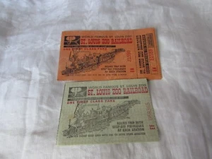 8 vtg St. Louis MO Zoo Railroad admittance TICKET STUBS 1960s RR advertising - Picture 1 of 3