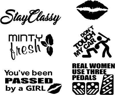 JDM CAR GIRL STICKER DECAL VINYL 6 PACK LOT BOOST JDM TUNER RACE EURO FUNNY LOW - Image 1 of 2