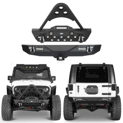 FIT JEEP WRANGLER JK 2007-2018 STUBBY STINGER FRONT BUMPER + CLASSIC REAR BUMPER Foto 1 de 4