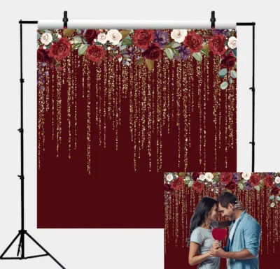 Sfondo Fiori Borgogna Rosso per Matrimonio Compleanno Coppia Servizio Fotografico Sfondo