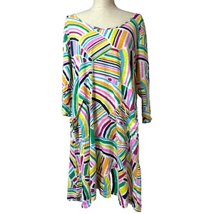 Vestido midi para mujer Fresh Produce talla XXL arco iris bolsillos boho hecho en EE. UU. - Imagen 1 de 10