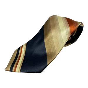 The Custom Shop Men’s Necktie Tie Blue Orange Brown Striped 58 x 4 VGUC - Picture 1 of 7