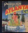 Postcard Folder Souvenir The Dogwood City ATLANTA GA. Used Vintage READ DESCRIP.