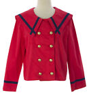 Veste de marin femme rouge 3/4 slv coupée #41577 taille moyenne 98 $ NEUVE