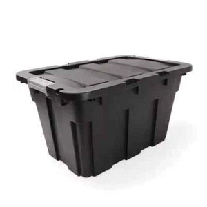 Heavy Duty Storage Container Plastic Tub Garage Warehouse Tool Box Stackable Lid - Picture 1 of 1