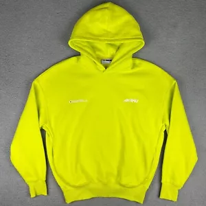 Zara Hoodie Mens Large L Neon Yellow Rhuigi Rhude Sweater Sweatshirt Jumper ! - Picture 1 of 11