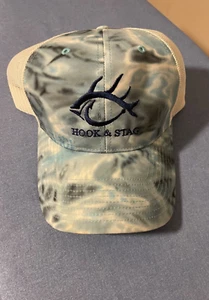 Hook & Stag Hat Adjustable Blue Fishing Gulf Coast Hookem Sea - Picture 1 of 3