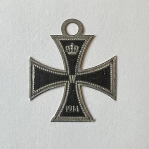 RARE 1914 GERMANY WILHELM IRON CROSS IMPERIAL CROWN ADHESIVE DECAL STAMP - Picture 1 of 3