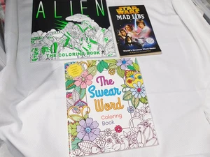 ADULT COLORING "ALIEN" HORROR "THE SWEAR WORD" & STAR WARS MAD LIBS WORD GAME - Picture 1 of 6