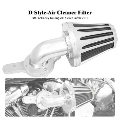 Cone Chrome Air Cleaner Filter Gray Intake For Harley Road Electra Glide 17-2025 - Image 1 of 4