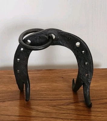 Grappin Ancien 4 Griffes Forgé Main Fer Massif XIXe Outil Manutention Collection - Photo 1/4