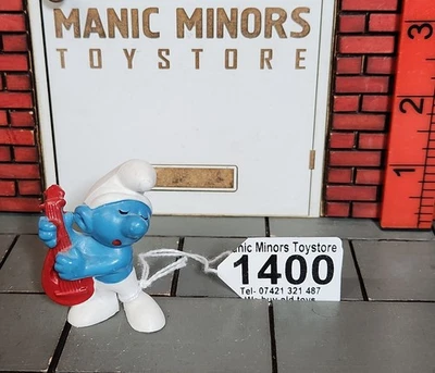 Smurf Smurfs Schlumpf Figure - Peyo / Schleich - Mandolin Lute - 20013 - #1400 - Image 1 of 2