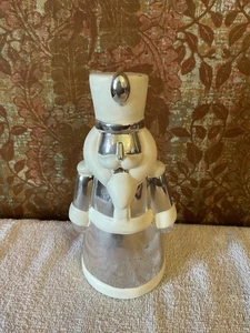 Lot 53 - Vintage Silver Color/ Ceramic Santa Claus / Soldier Figure, 7” Tall - Picture 1 of 6
