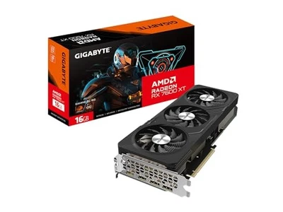GIGABYTE RADEON RX 7600 XT GAMING OC 16G GRAPHICS CARD - BLACK - Image 1 of 4
