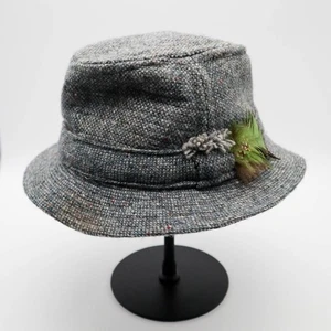 Hanna Hüte Tweed Irish Walking Fischerhut 100% Wolle grau Gr. M Donegal Irland - Bild 1 von 6