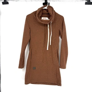 Vestido DESO Supply Co Velma polar marrón óxido cuello embudo invierno para mujer talla XS - Imagen 1 de 10