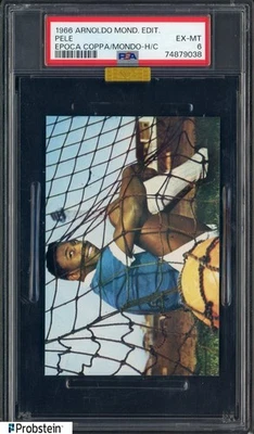 Arnoldo Mondadori Editore 1966 Fútbol Época Copa Del Mondo Corte a Mano Pelé PSA 6 Foto 1 de 2