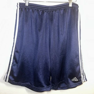 Adidas 3 Streifen Mesh Basketball Shorts Herren L blau schillernd seidig glänzend Y2K 2003 - Bild 1 von 6