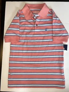 IZOD Striped Polo Shirt Boys Size S Pink & Blue Stripes - Picture 1 of 6