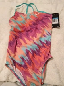 Nike Girl's Swimsuit One Piece Size M (10 to 12 years) New - Picture 1 of 4