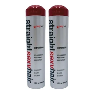 2 Pack Straight Sexy Hair Shampoo Relaxes Curl Shine Moisturizes 10 oz SexyHair - Picture 1 of 4