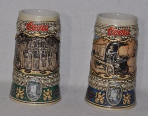 2 Coors beer steins, Beer Truck 1910 - 1989 & 1935 Print Advertisement 1990 518 - Picture 1 of 3