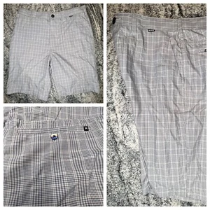 Pantalones Cortos Chinos Hurley Nike Dri-Fit Ventosa Para Hombre Talla 31 Gris A Cuadros 06B Nuevos Sin Etiquetas - Imagen 1 de 8
