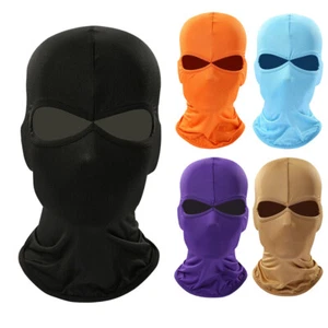 Balaclava Face Mask for Men Women 2 Hole Full Mask Motorcycle Cycling Party - Picture 1 of 22