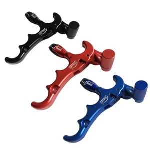 Archery Release Aid 4-Finger Hand Held Bow Release Aluminum for Compound Bow - Picture 1 of 13