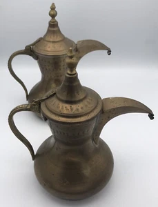 Paar Vintage Tartoussi Bros Dallah Töpfe Made In Lebannon - Bild 1 von 10
