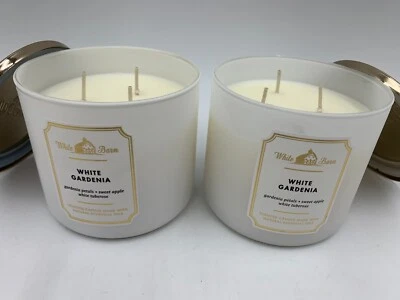 Bath & Body Works White Gardenia Essential Oil 3 Wick Candle 14.5 oz S/2 #A209 - Image 1 of 4