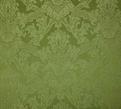 SCHUMACHER GROVE PARK DAMASK FERN GREEN MULTIUSE HIGH END FABRIC BY YARD 54"W - Image 1 of 4