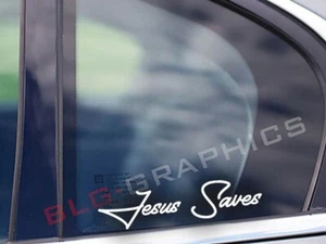 Jesus Saves sticker decal motorcycle truck car helmet bumper window SUV Christ - Picture 1 of 3