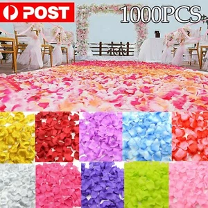 1000 Pcs Artificial Silk Petals Flowers Fake Rose Petal Wedding Flower Decoratio - Picture 1 of 26