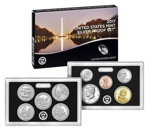2017 S United States Mint Silver Proof Set 10 Coin Set With OGP & COA Cover