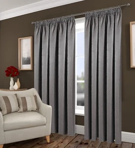 SWIRL Light Excluding Thermal Curtains, Door Curtains In Grey & Natural. 7 Sizes - Picture 1 of 10