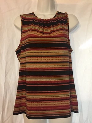 Top de poliéster sin mangas con diseño suroeste a rayas talla L para mujer Chaps Foto 1 de 4