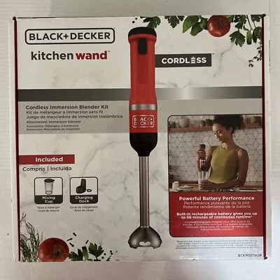 Kit de batidora de varita de cocina BLACK+DECKER, rojo - BCKM1011K06 Foto 1 de 2